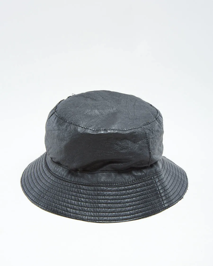 00s Diesel Leather Black Bucket Hat - S/M