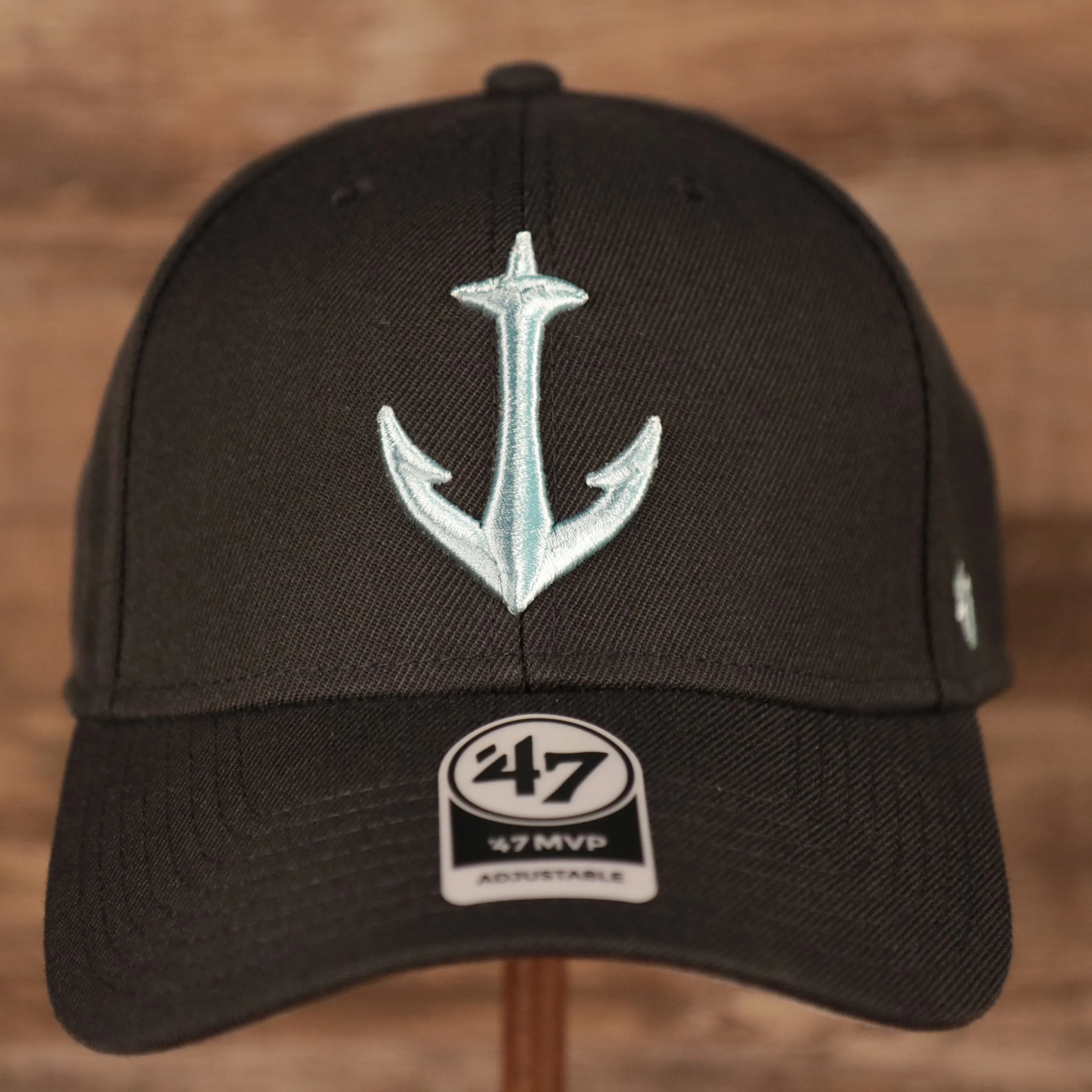 47 BRAND | SEATTLE KRAKEN | CYAN ANCHOR PATCH FRONT | VELCRO ADJUSTABLE | MVP | DAD HAT | NAVY BLUE  | OSFM