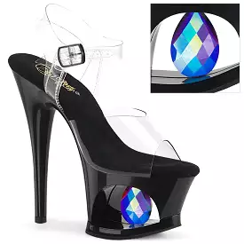 7 Inch Heel MOON-708DIA Clear Black