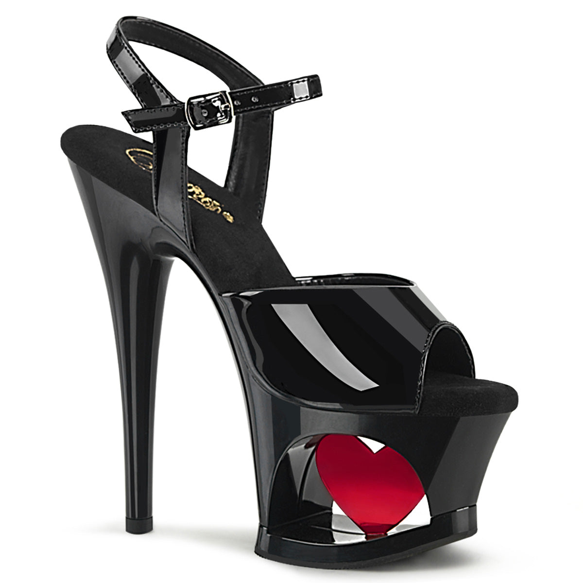 7 Inch Heel MOON-709H Black Red