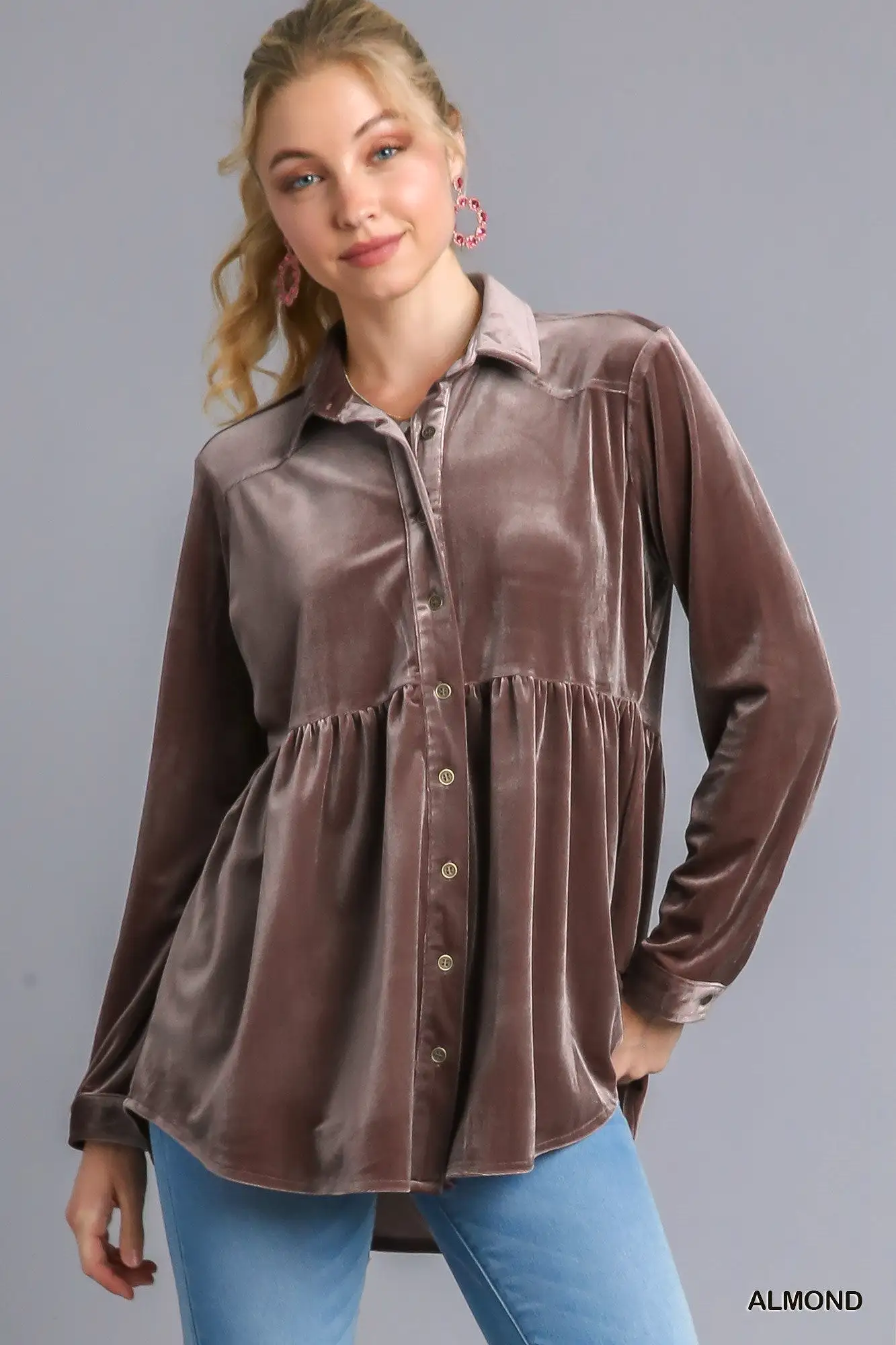 A Full Moon Night Velvet Button Down