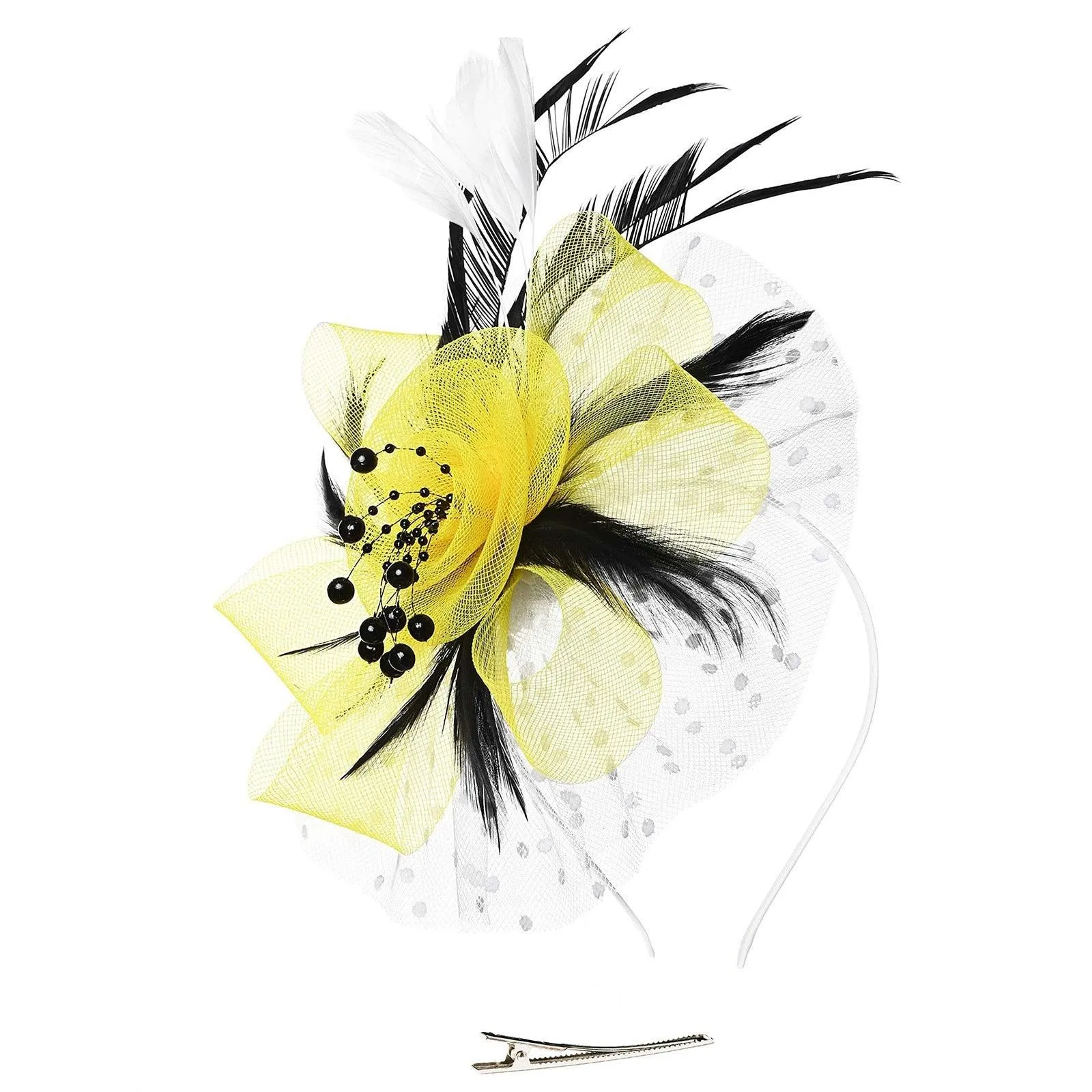 Add a Vintage Twist to Your Alternative Style with Feather Flower Fascinator Hat Ladies Hairpin