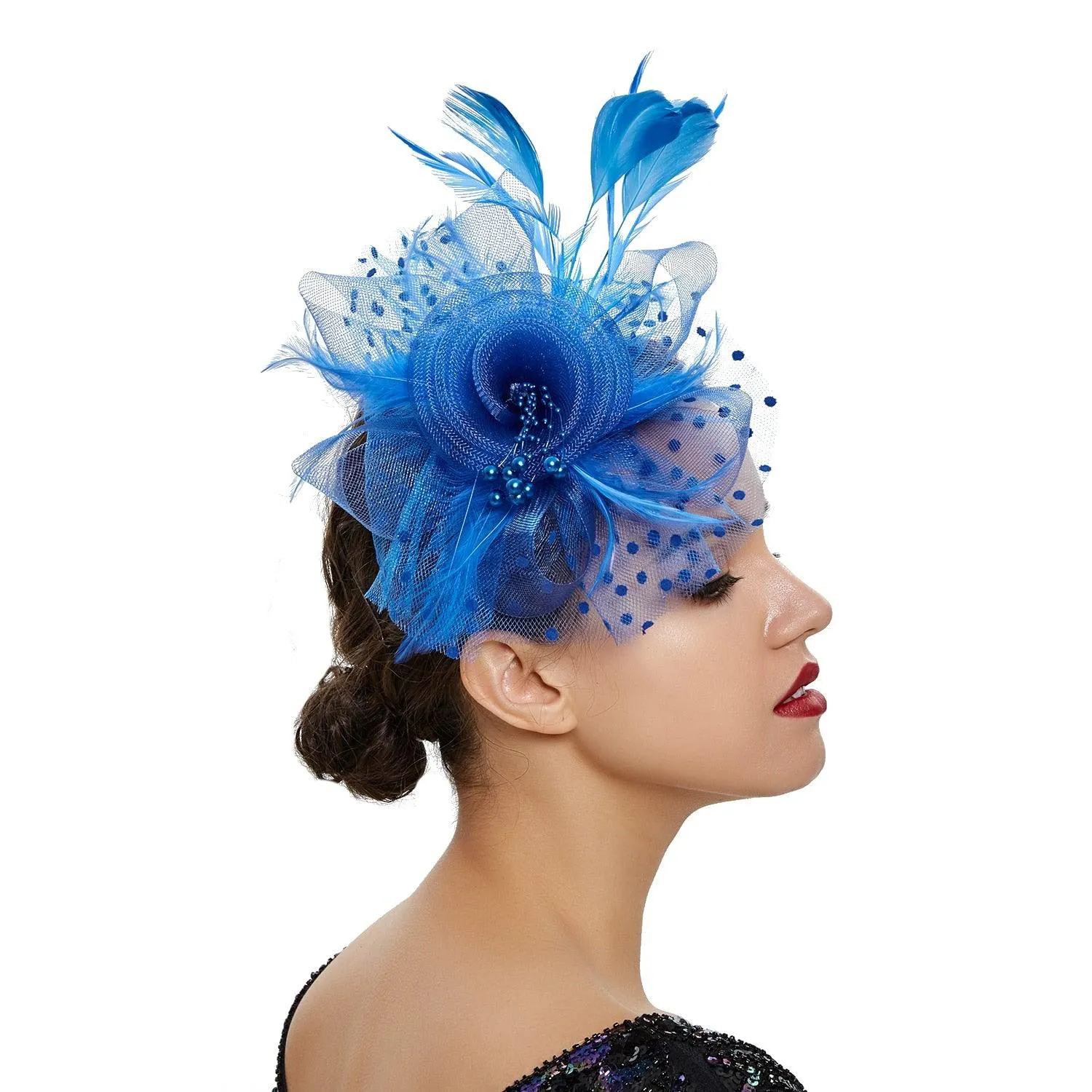 Add a Vintage Twist to Your Alternative Style with Feather Flower Fascinator Hat Ladies Hairpin