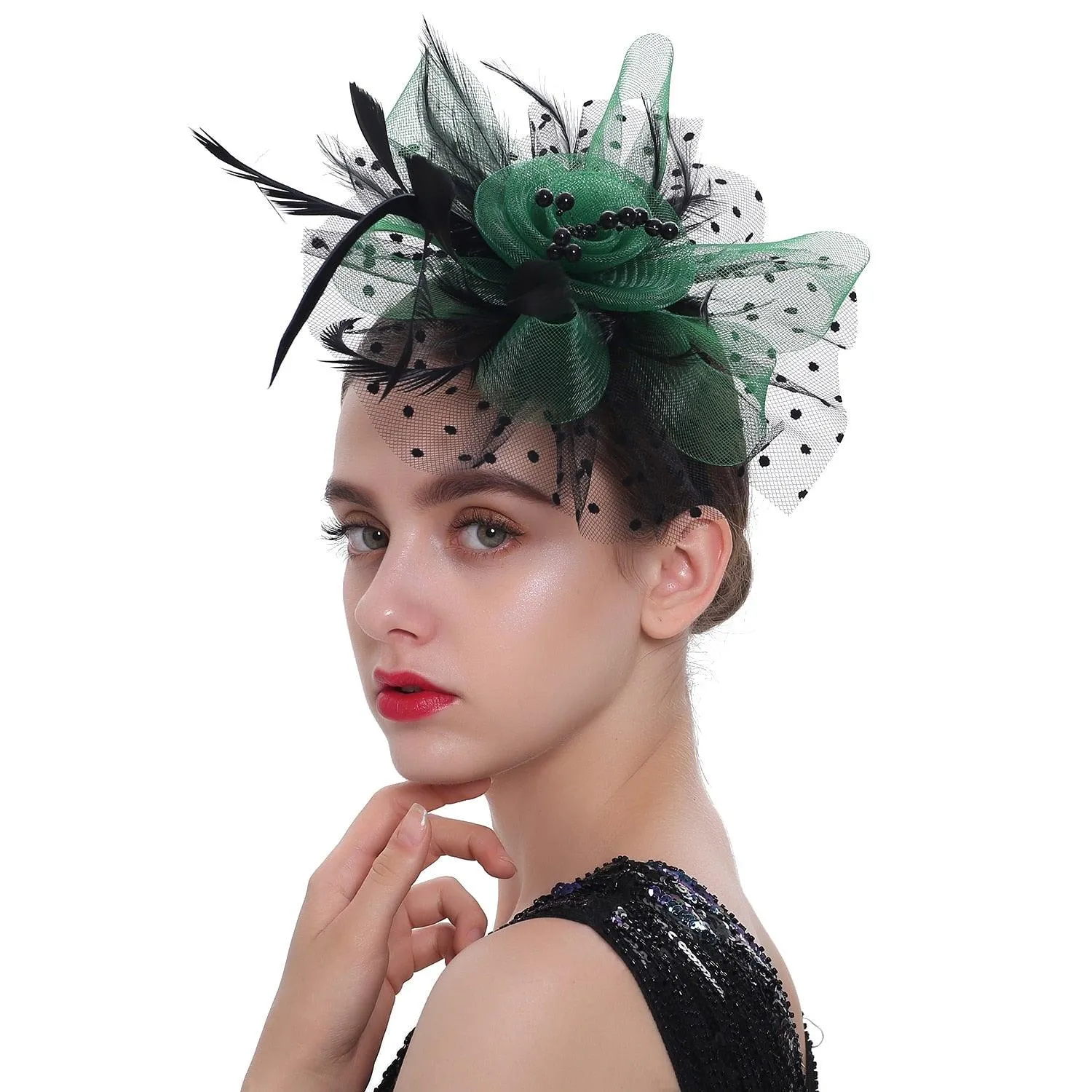 Add a Vintage Twist to Your Alternative Style with Feather Flower Fascinator Hat Ladies Hairpin