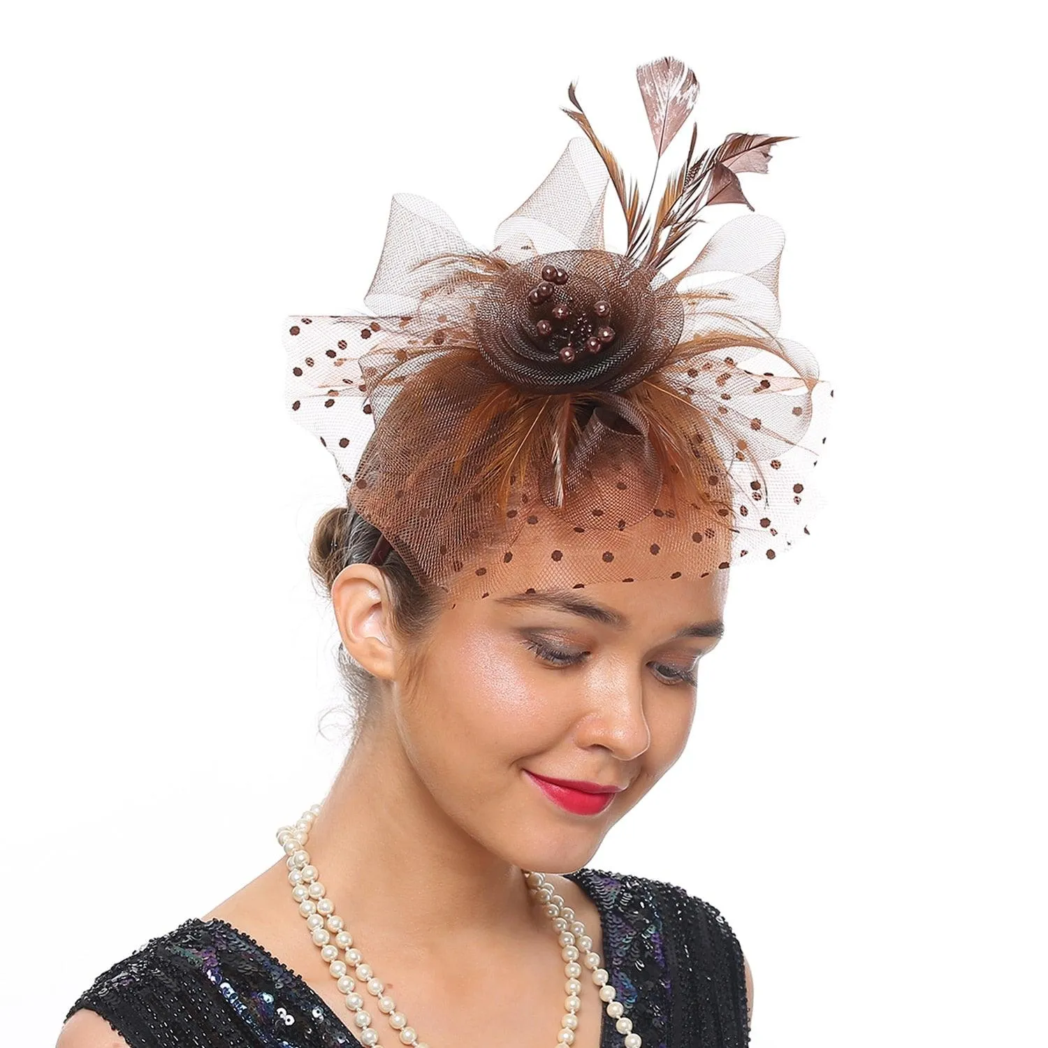 Add a Vintage Twist to Your Alternative Style with Feather Flower Fascinator Hat Ladies Hairpin