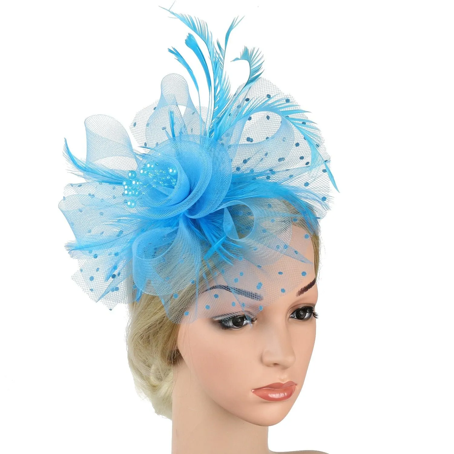 Add a Vintage Twist to Your Alternative Style with Feather Flower Fascinator Hat Ladies Hairpin