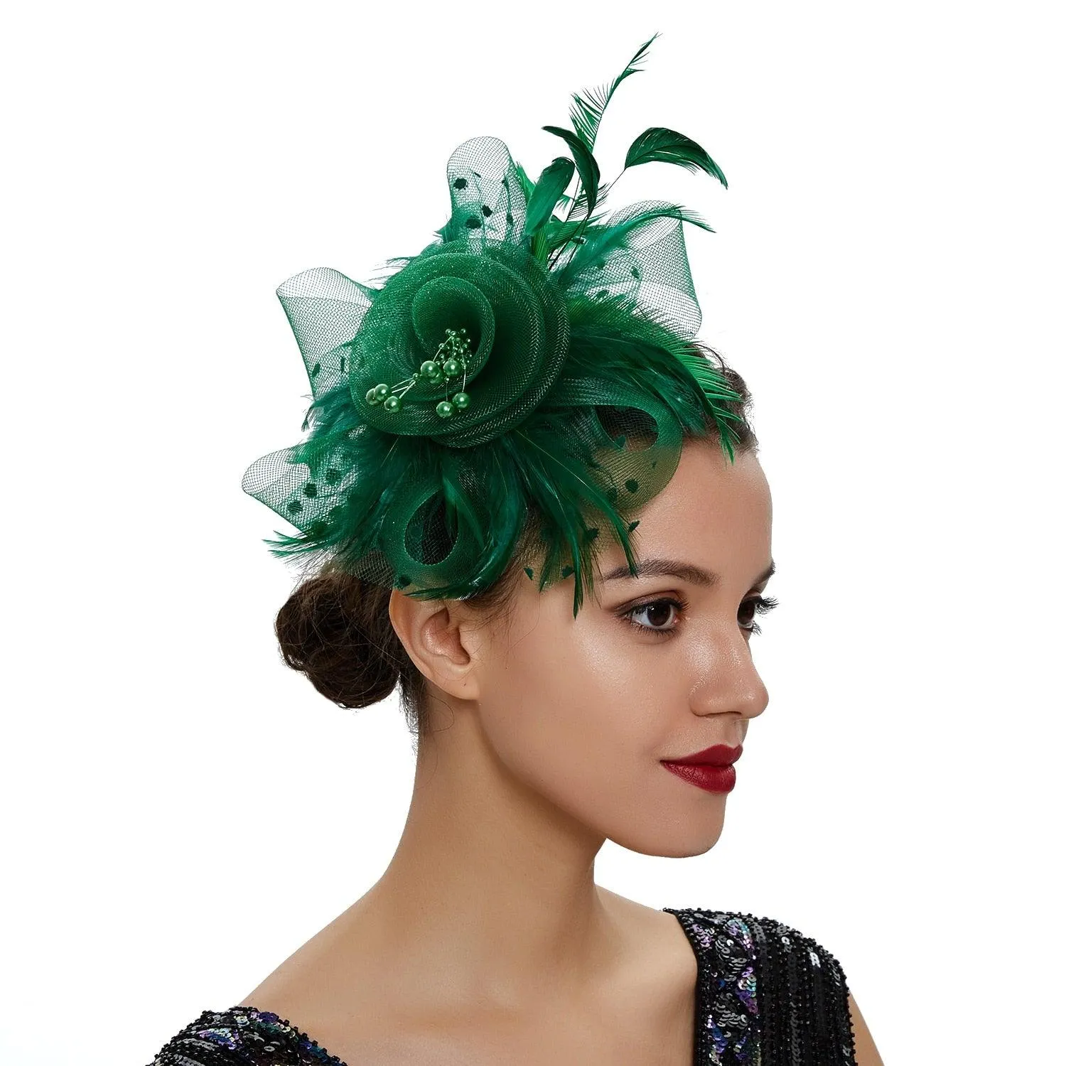 Add a Vintage Twist to Your Alternative Style with Feather Flower Fascinator Hat Ladies Hairpin