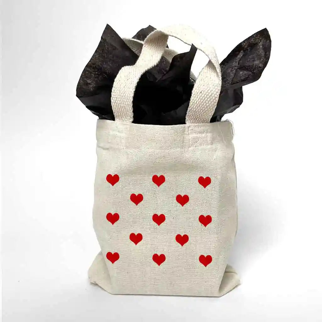 All Over Hearts Mini Tote Bags - Sold as set of 2