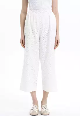 All Over Schiffli Solid Culottes