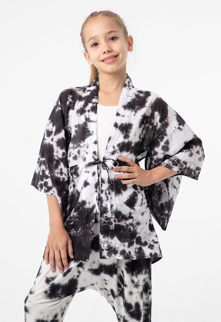 All Over Tie Dye Sleeved Kimono