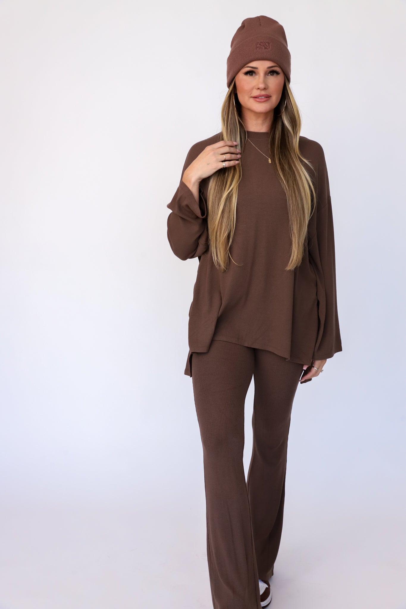 All Weekend Long Pant Set Long Sleeve Espresso