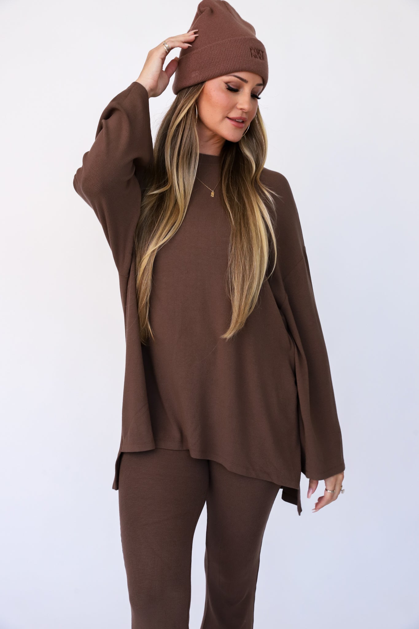 All Weekend Long Pant Set Long Sleeve Espresso