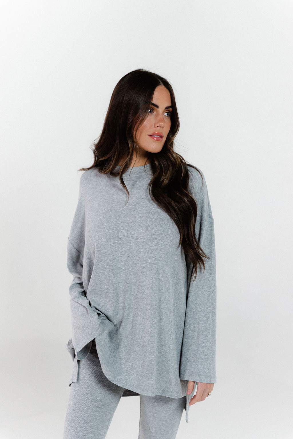 All Weekend Long Pant Set Long Sleeve Grey