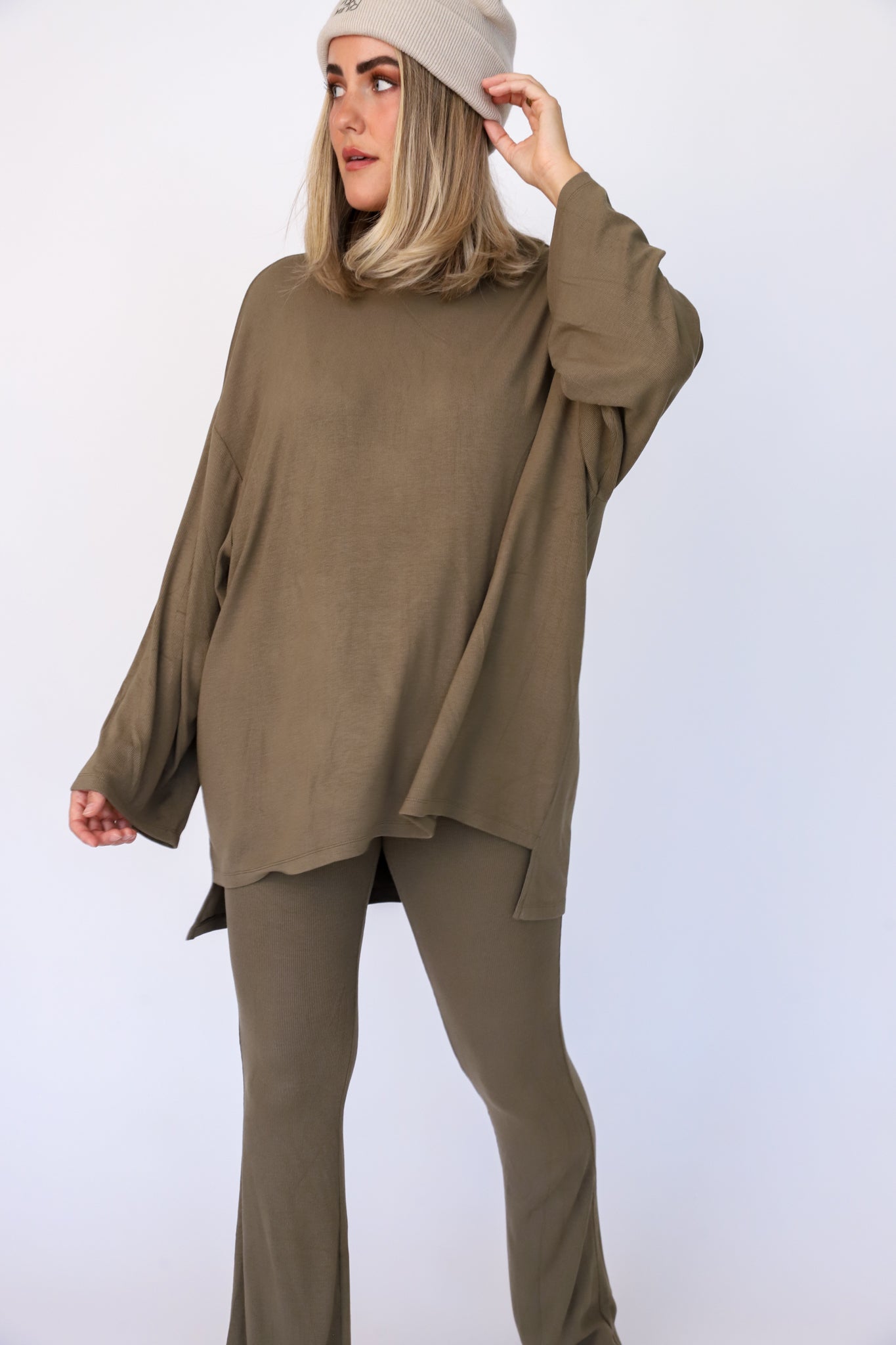 All Weekend Long Pant Set Long Sleeve Olive