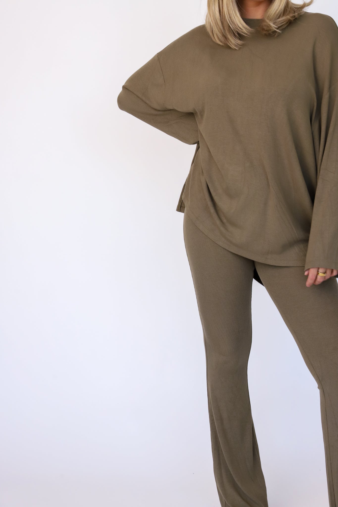 All Weekend Long Pant Set Long Sleeve Olive