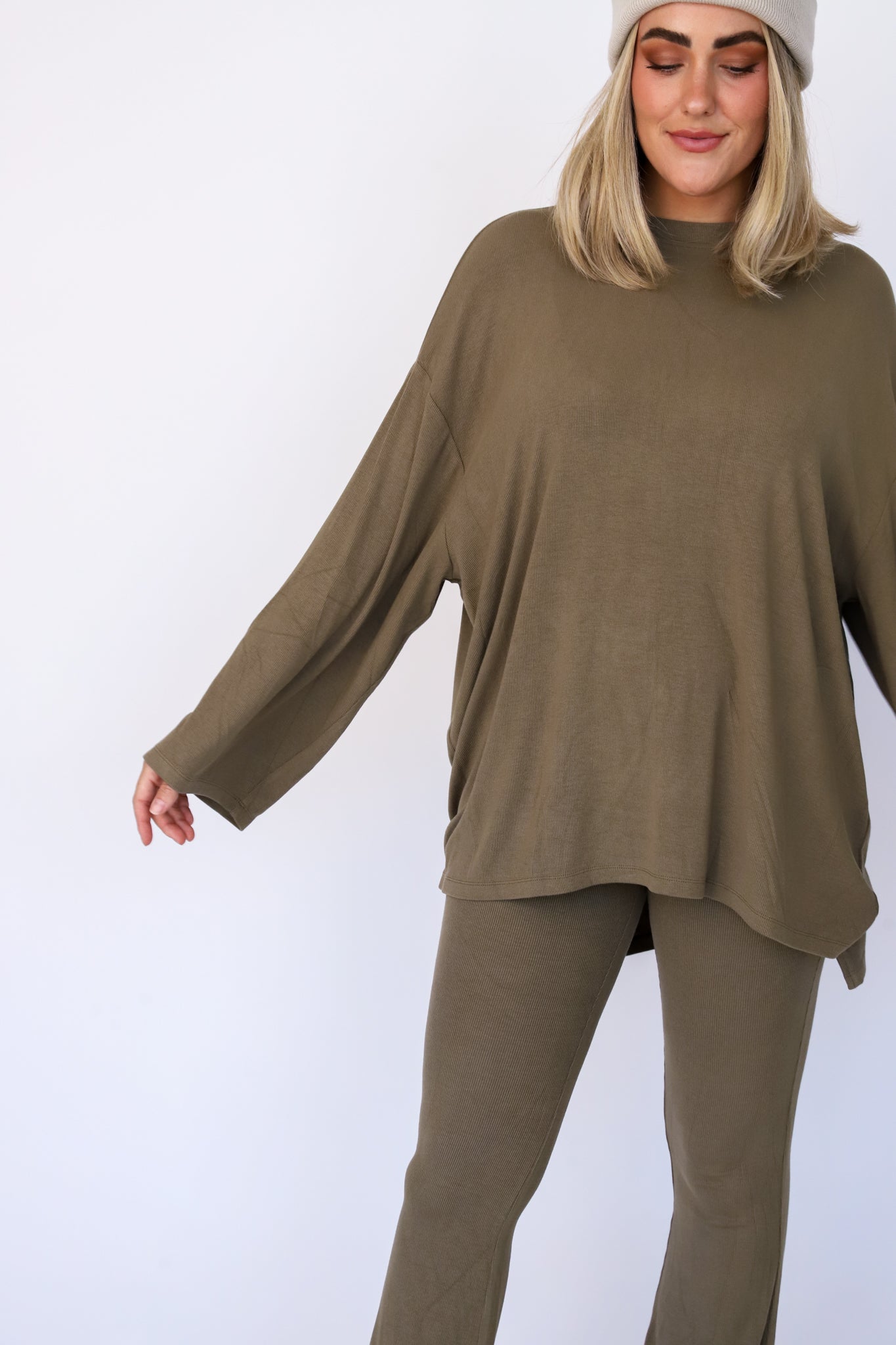 All Weekend Long Pant Set Long Sleeve Olive