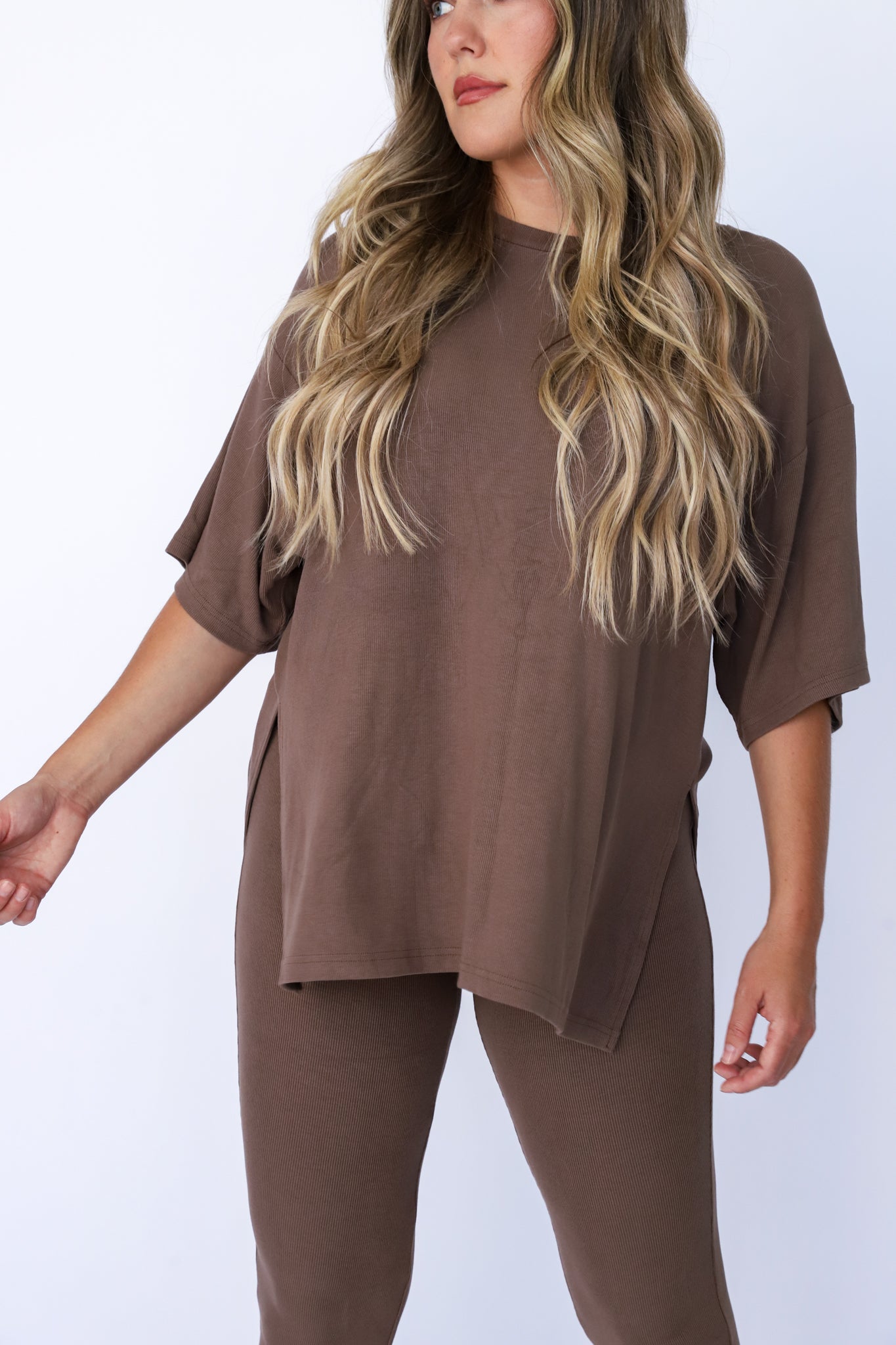 All Weekend Long Pant Set Taupe Brown