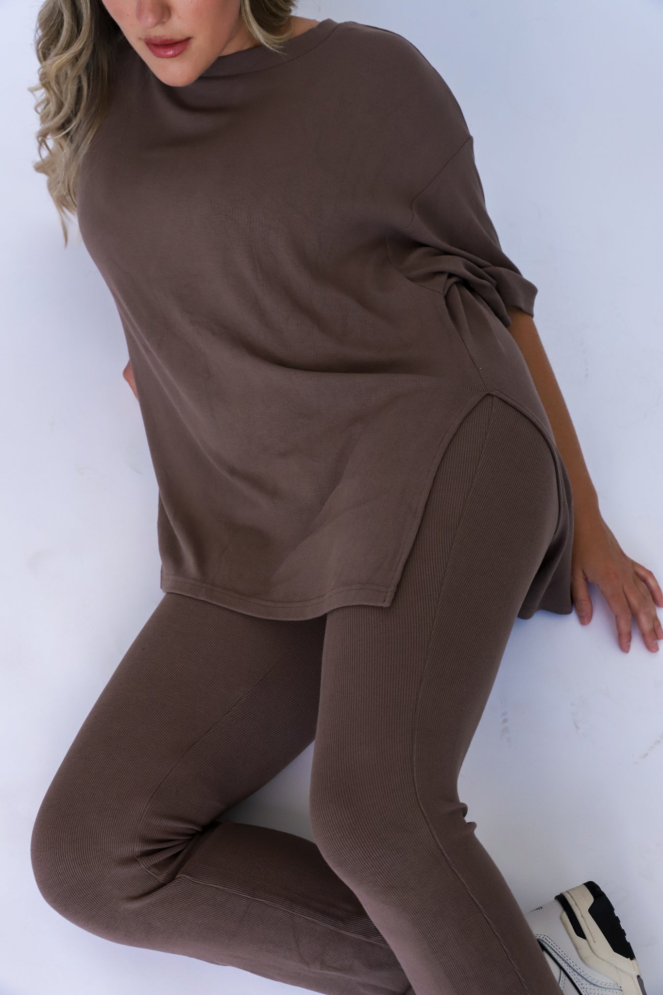 All Weekend Long Pant Set Taupe Brown