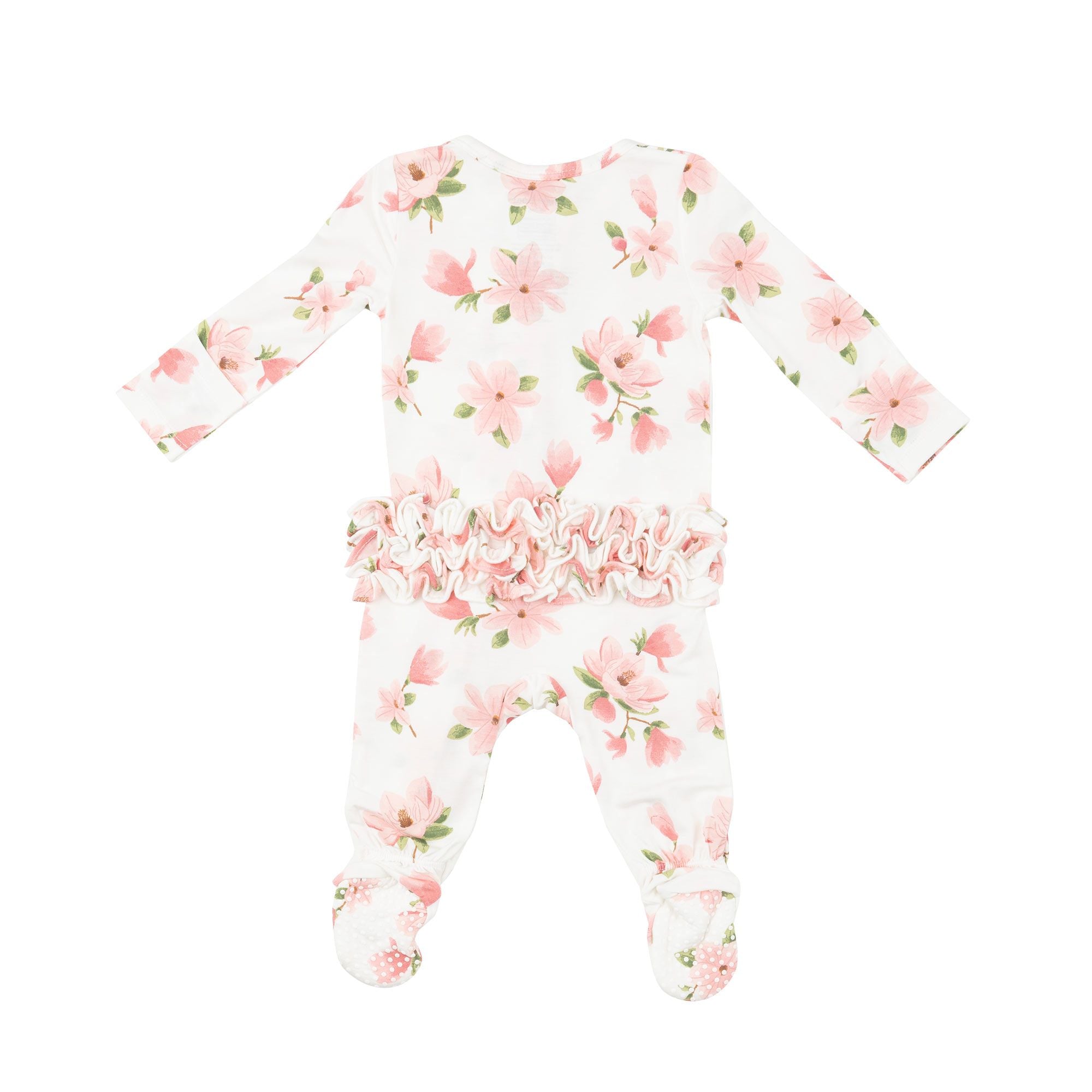 Angel Dear - Sweet Magnolias Ruffle Zipper Footie