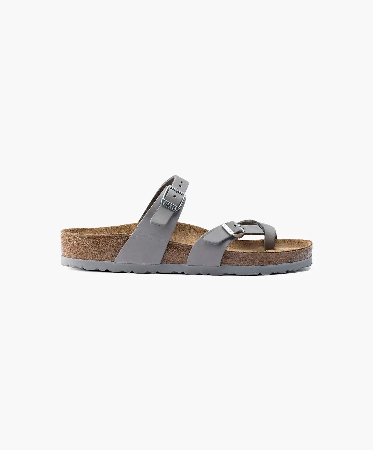 Birkenstock Mayari Nubuck Leather Dove Grey Soft Footbed Sandals