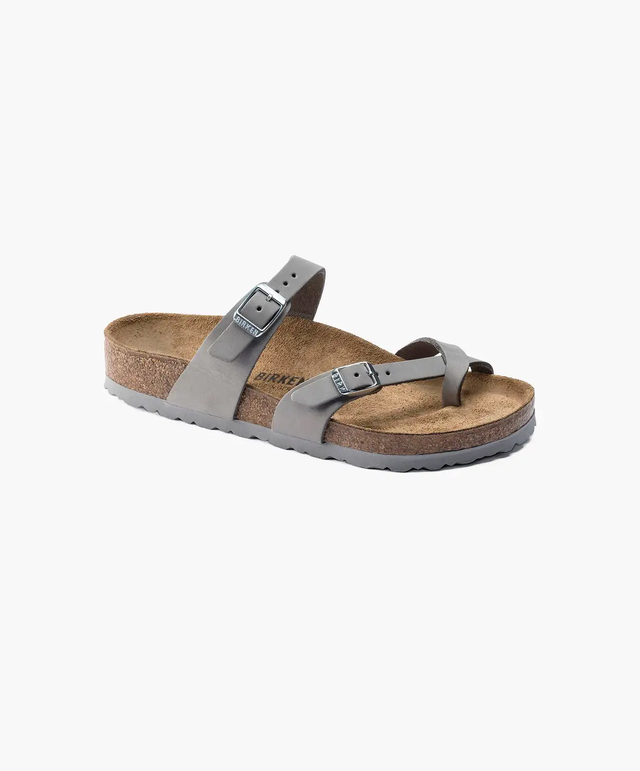 Birkenstock Mayari Nubuck Leather Dove Grey Soft Footbed Sandals