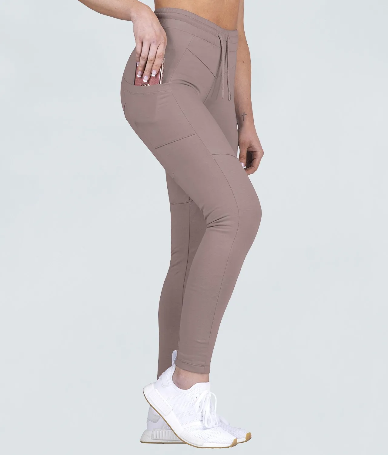 Born Tough Contoured Rose Athletic Tracksuit Jogger Leggings for Women