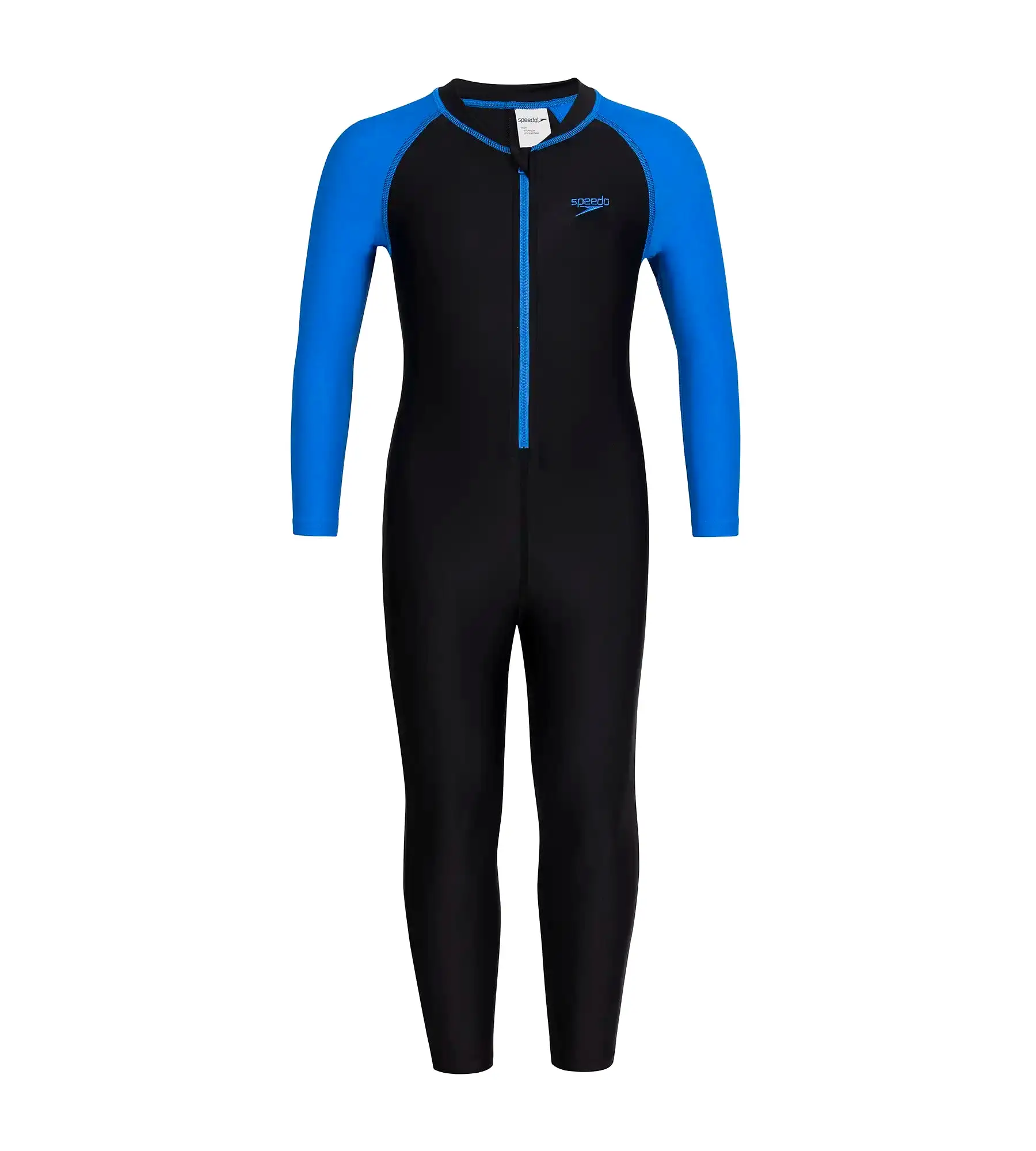 Boy's Endurance All in one suit   - Black  &  Bondi Blue