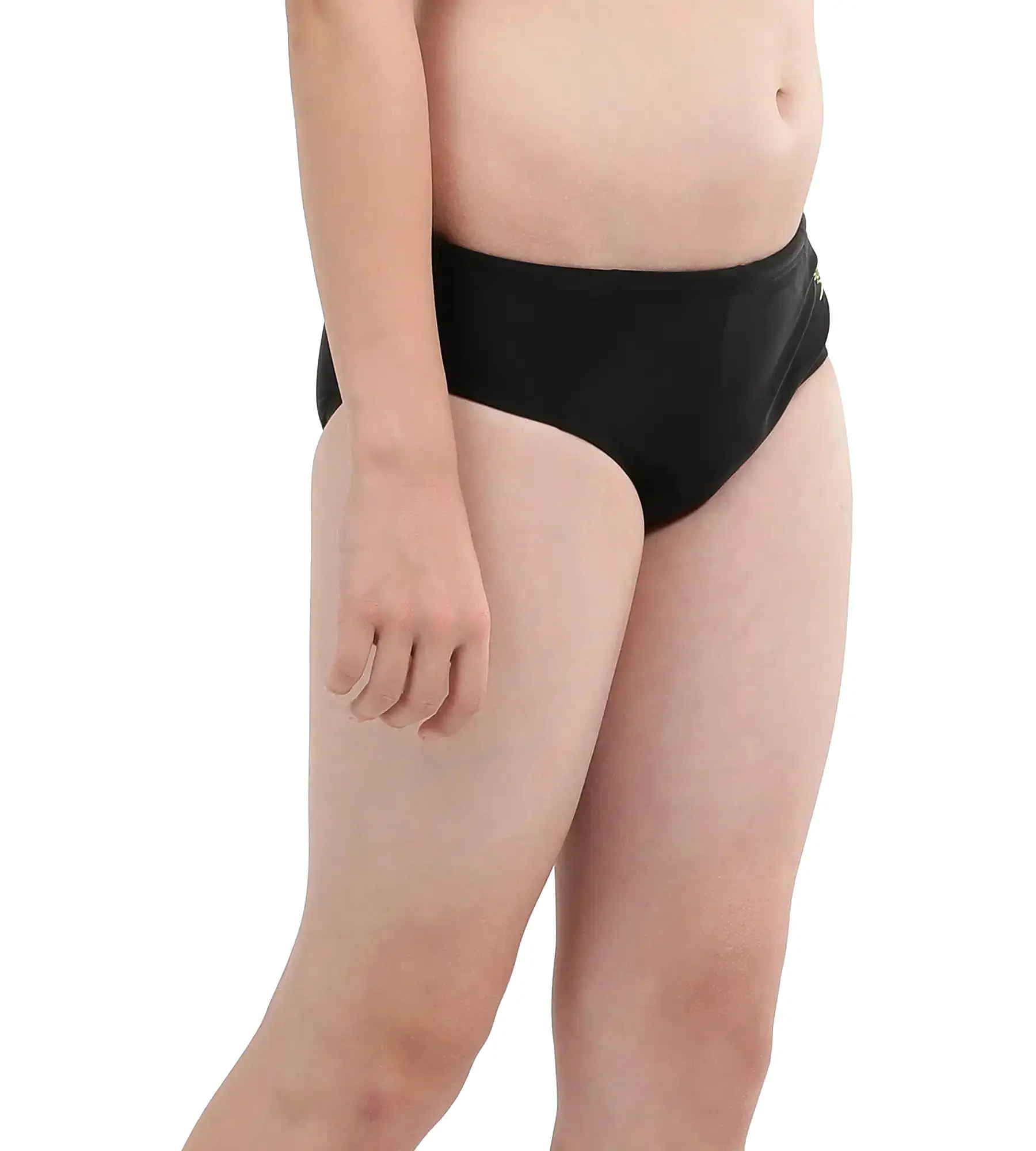 Boy's Endurance Lycra Brief - Black  &  Lemon Drizzle