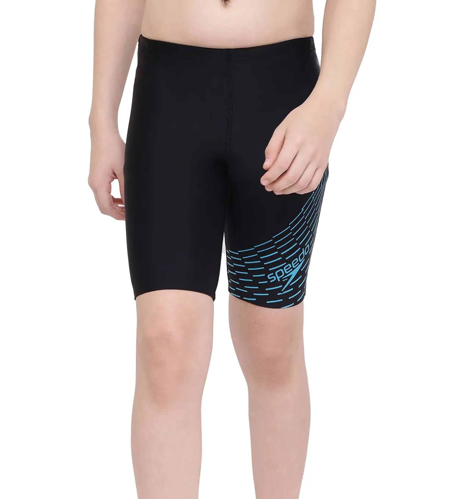 Boy's Endurance Medley Logo Jammer - Black  &  Aquarium