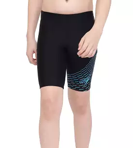 Boy's Endurance Medley Logo Jammer - Black  &  Aquarium