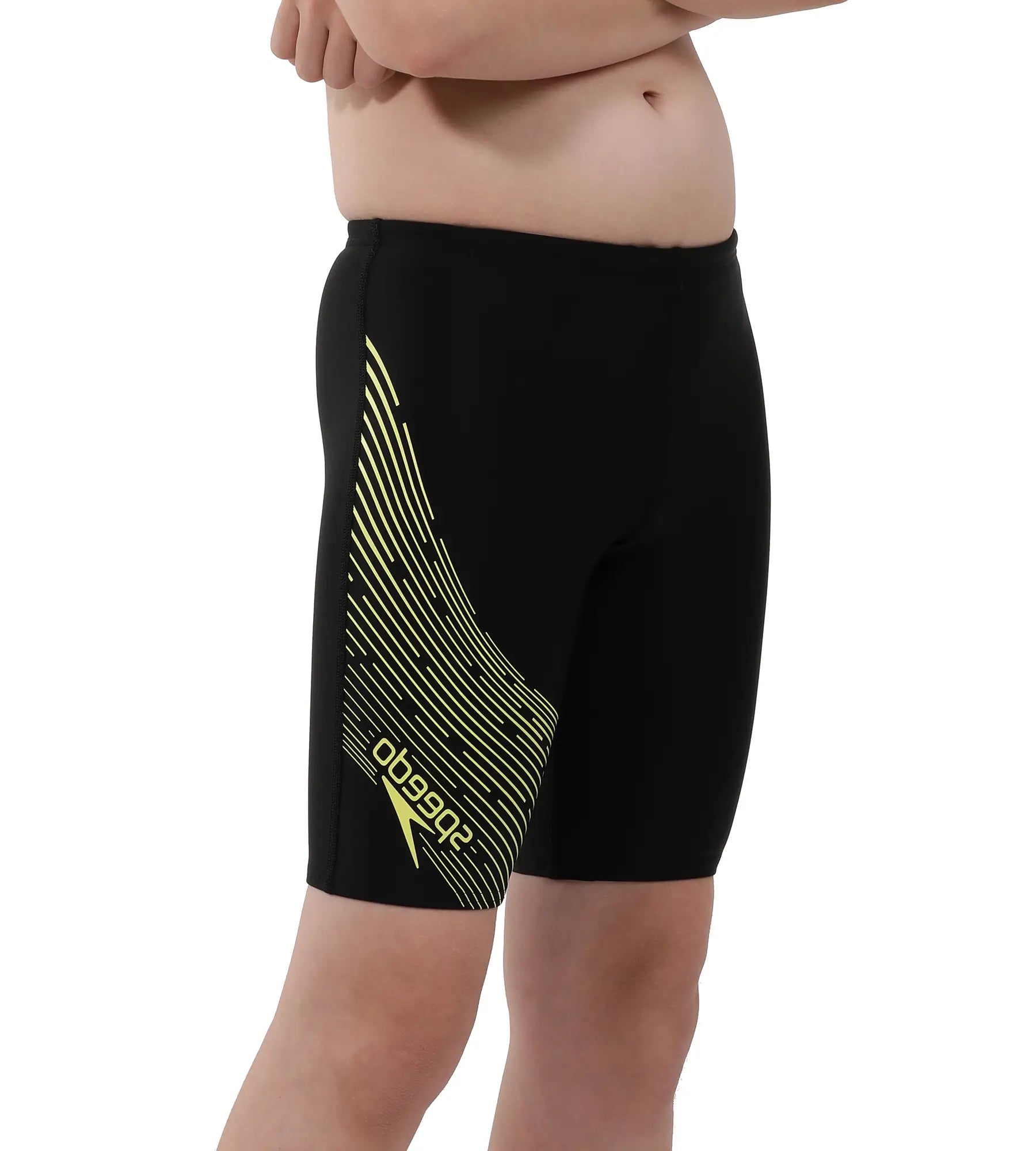 Boy's Endurance Medley Logo Jammer - Black  &  Lemon Drizzle