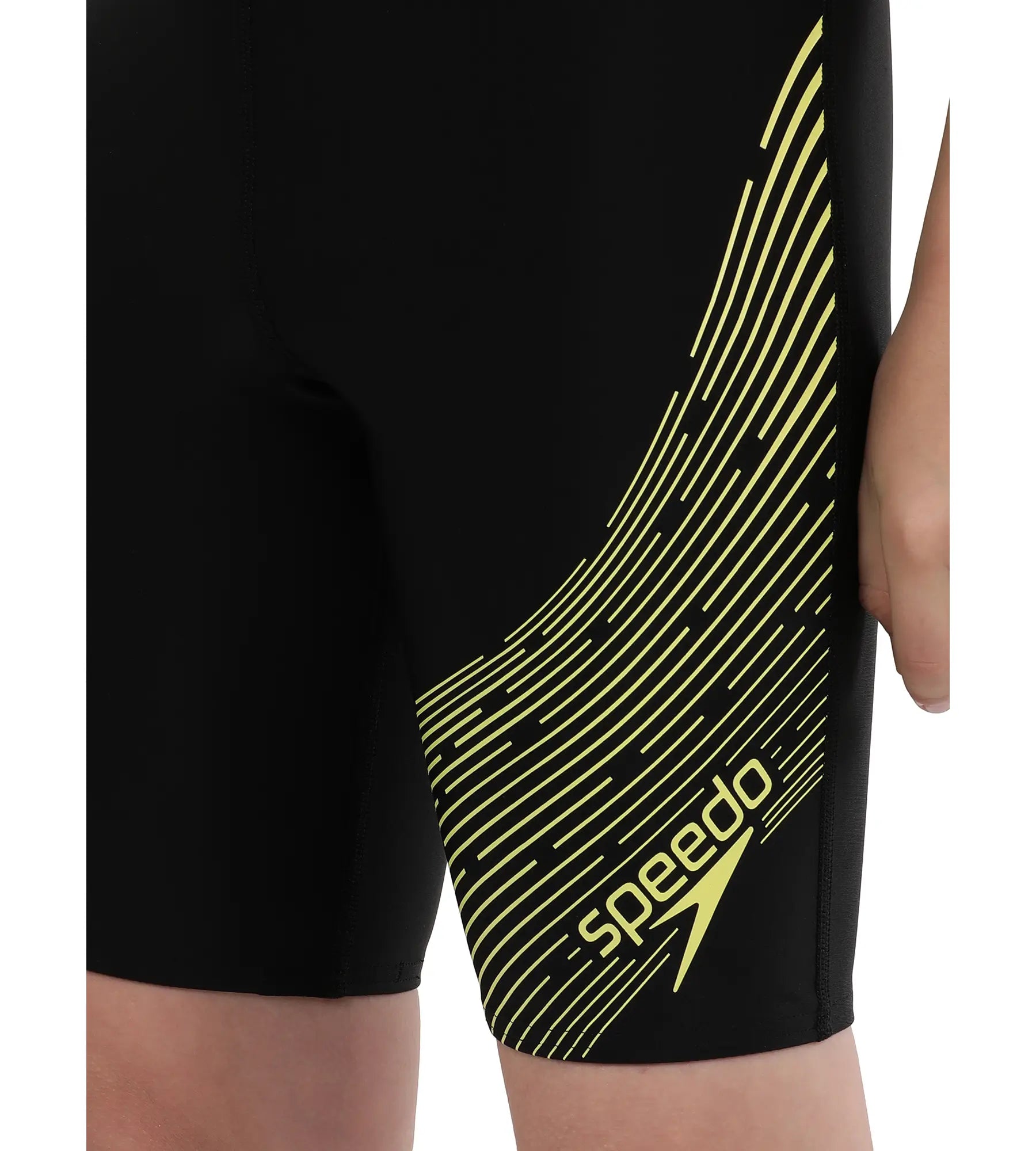 Boy's Endurance Medley Logo Jammer - Black  &  Lemon Drizzle