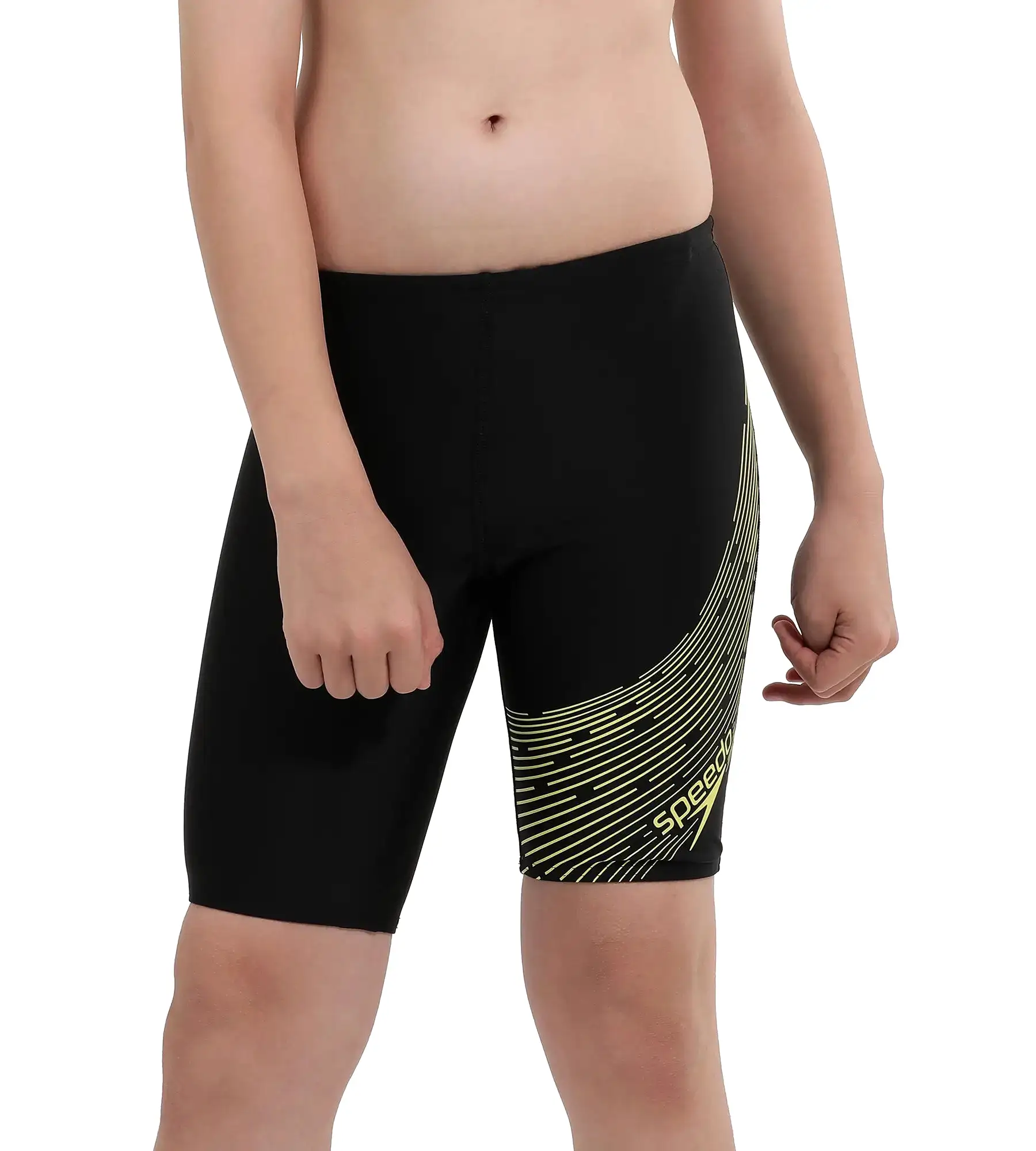 Boy's Endurance Medley Logo Jammer - Black  &  Lemon Drizzle