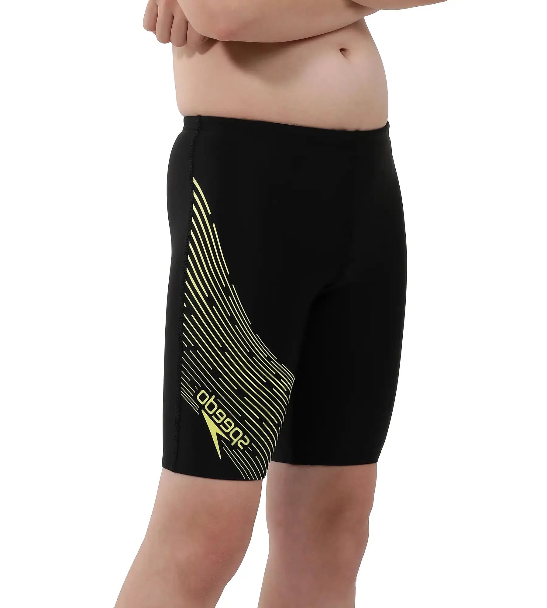 Boy's Endurance Medley Logo Jammer - Black  &  Lemon Drizzle