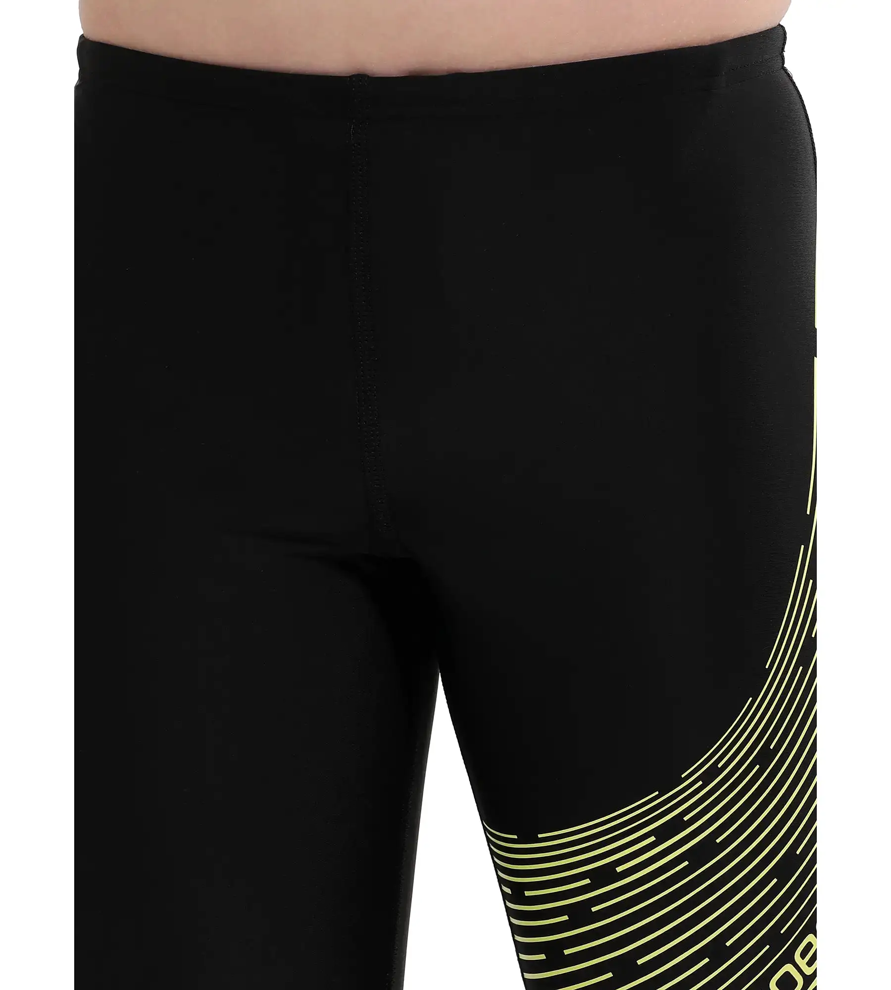 Boy's Endurance Medley Logo Jammer - Black  &  Lemon Drizzle