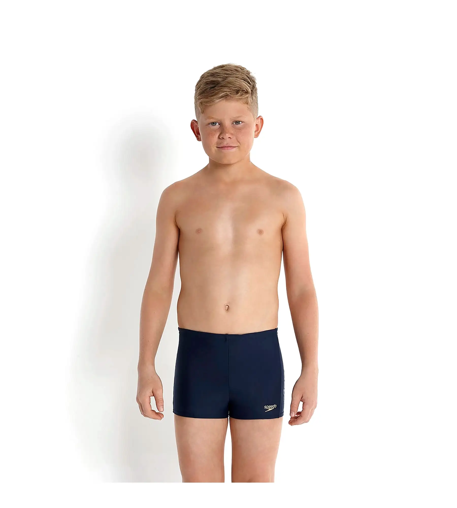 Boy's Endurance Speedotech Logo Panel Aquashort - Speedo Navy & Deep Peri