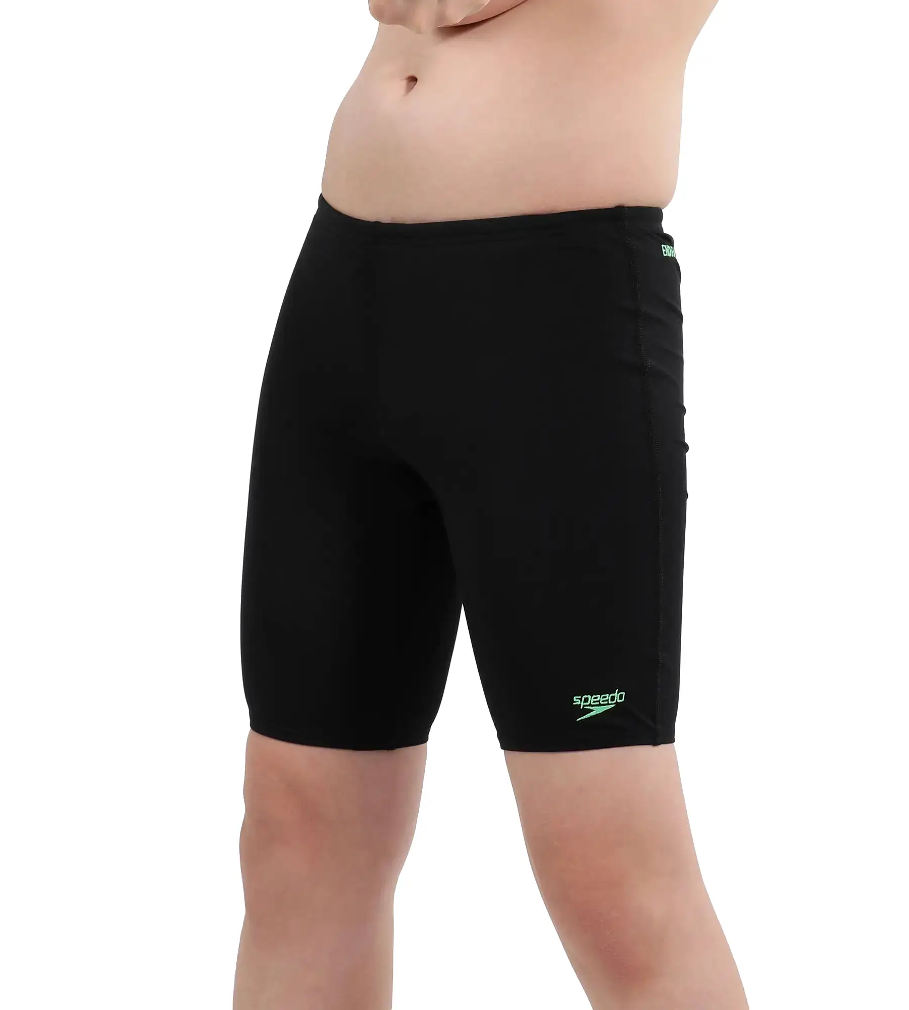 Boy's Essential Endurance+ Jammer - Black  &  Harlequin Green