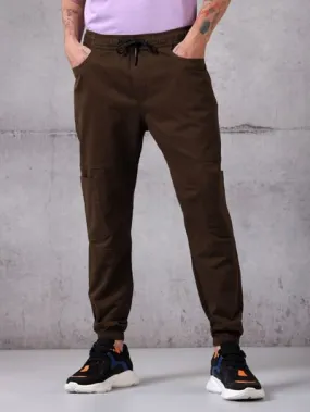 Buy Caramel Brown Cut & Sew Cargo Men Jogger Pants Online in India -Beyoung