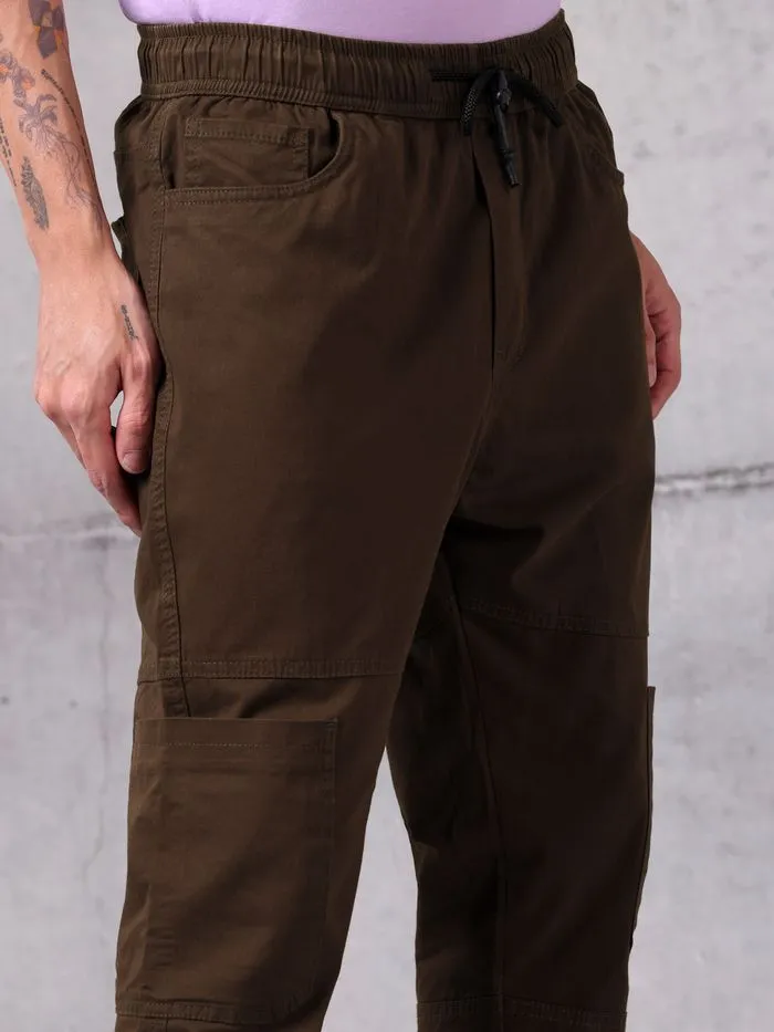 Buy Caramel Brown Cut & Sew Cargo Men Jogger Pants Online in India -Beyoung