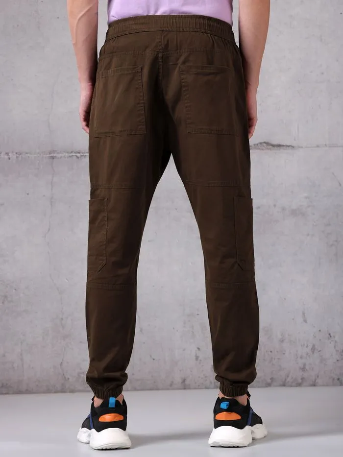 Buy Caramel Brown Cut & Sew Cargo Men Jogger Pants Online in India -Beyoung