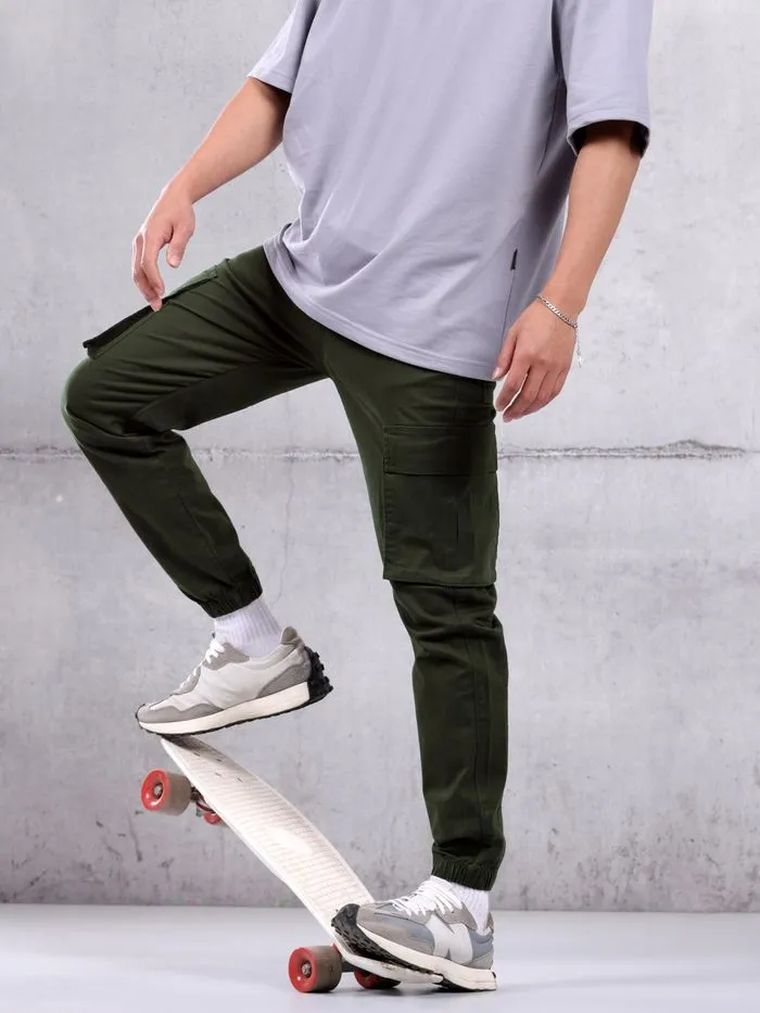 Buy Crocodile Green Utility Cargo Jogger Pants for Men Online in India -Beyoung