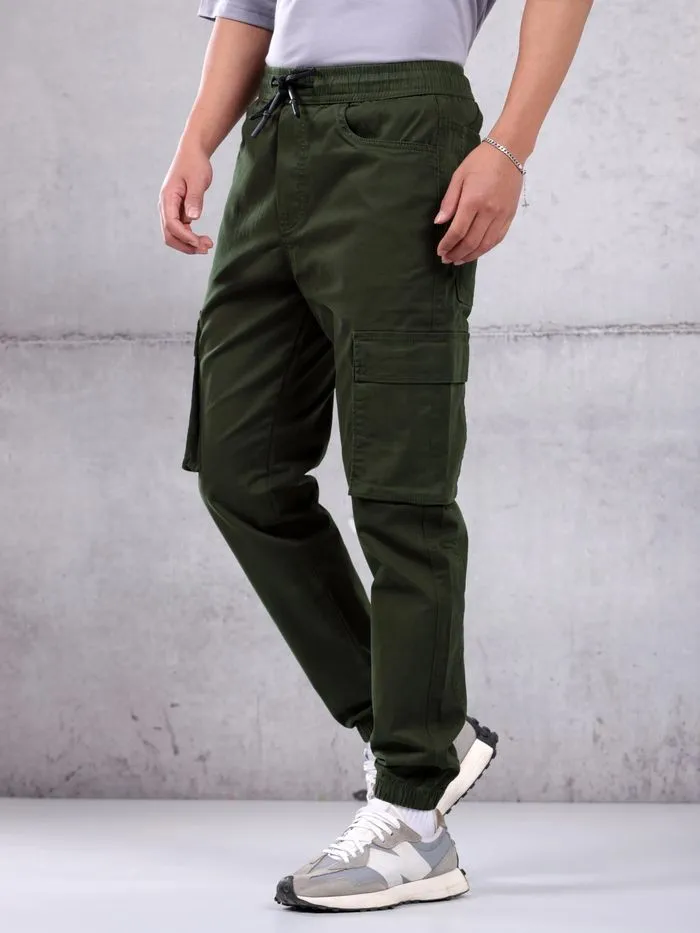 Buy Crocodile Green Utility Cargo Jogger Pants for Men Online in India -Beyoung