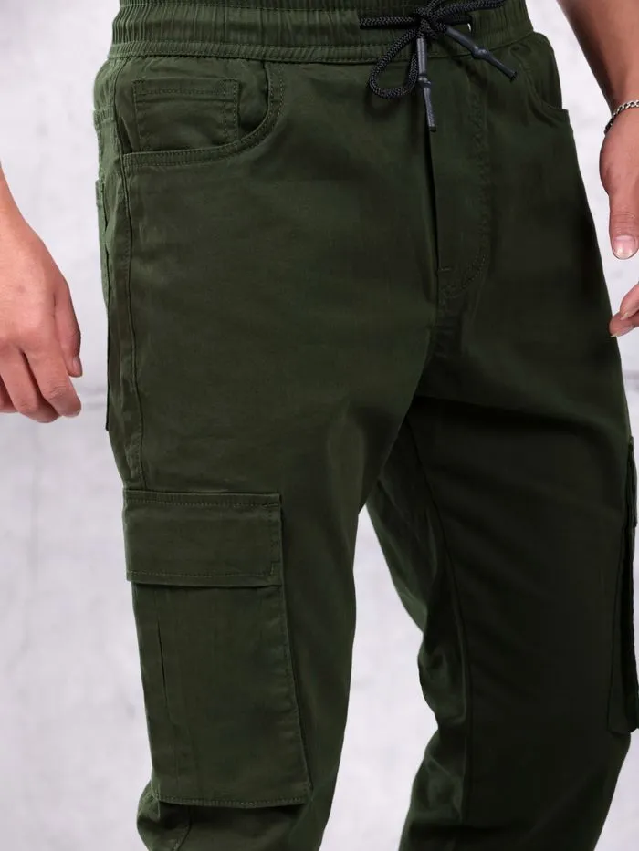 Buy Crocodile Green Utility Cargo Jogger Pants for Men Online in India -Beyoung