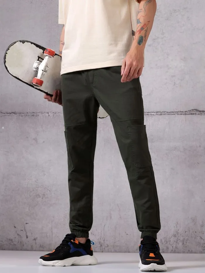 Buy Rifle Green Cut and Sew Cargo Men Jogger Pants Online in India -Beyoung