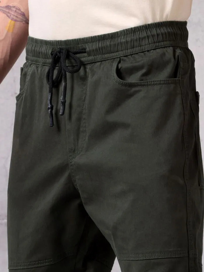 Buy Rifle Green Cut and Sew Cargo Men Jogger Pants Online in India -Beyoung