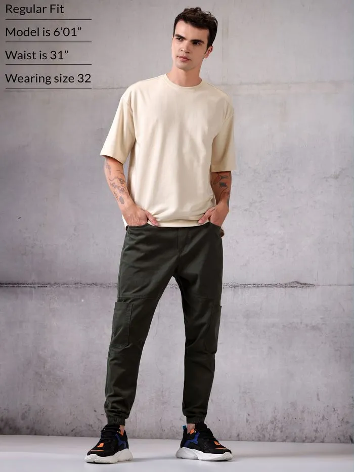 Buy Rifle Green Cut and Sew Cargo Men Jogger Pants Online in India -Beyoung