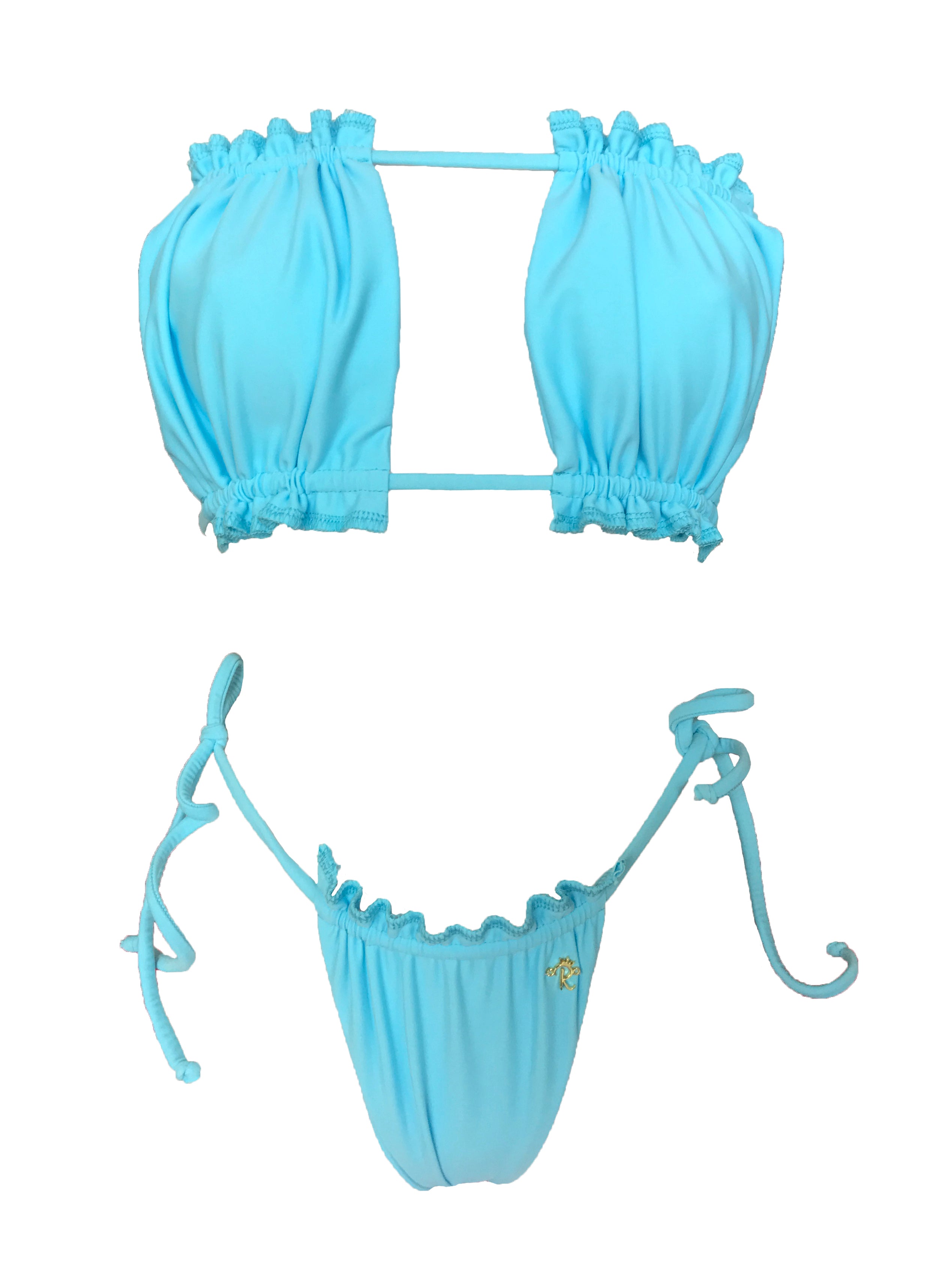 Candy Bandeau Top & Thong Bottom Baby Blue