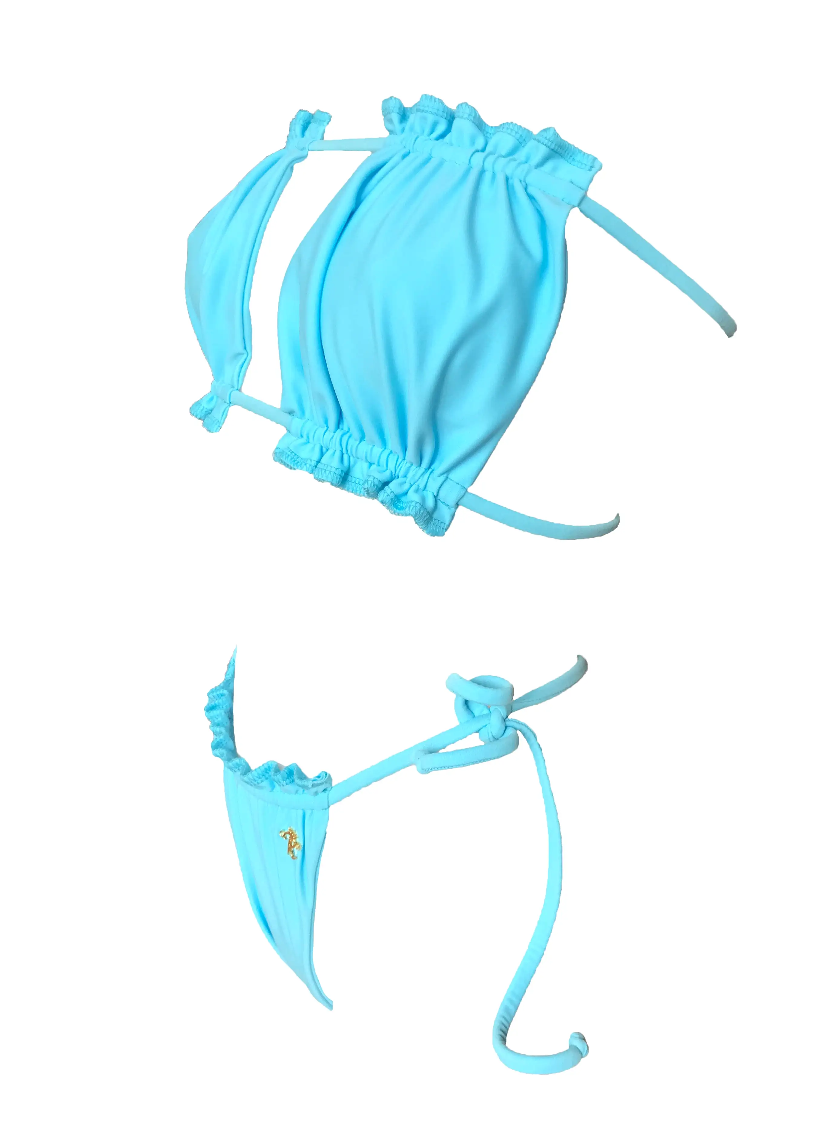 Candy Bandeau Top & Thong Bottom Baby Blue