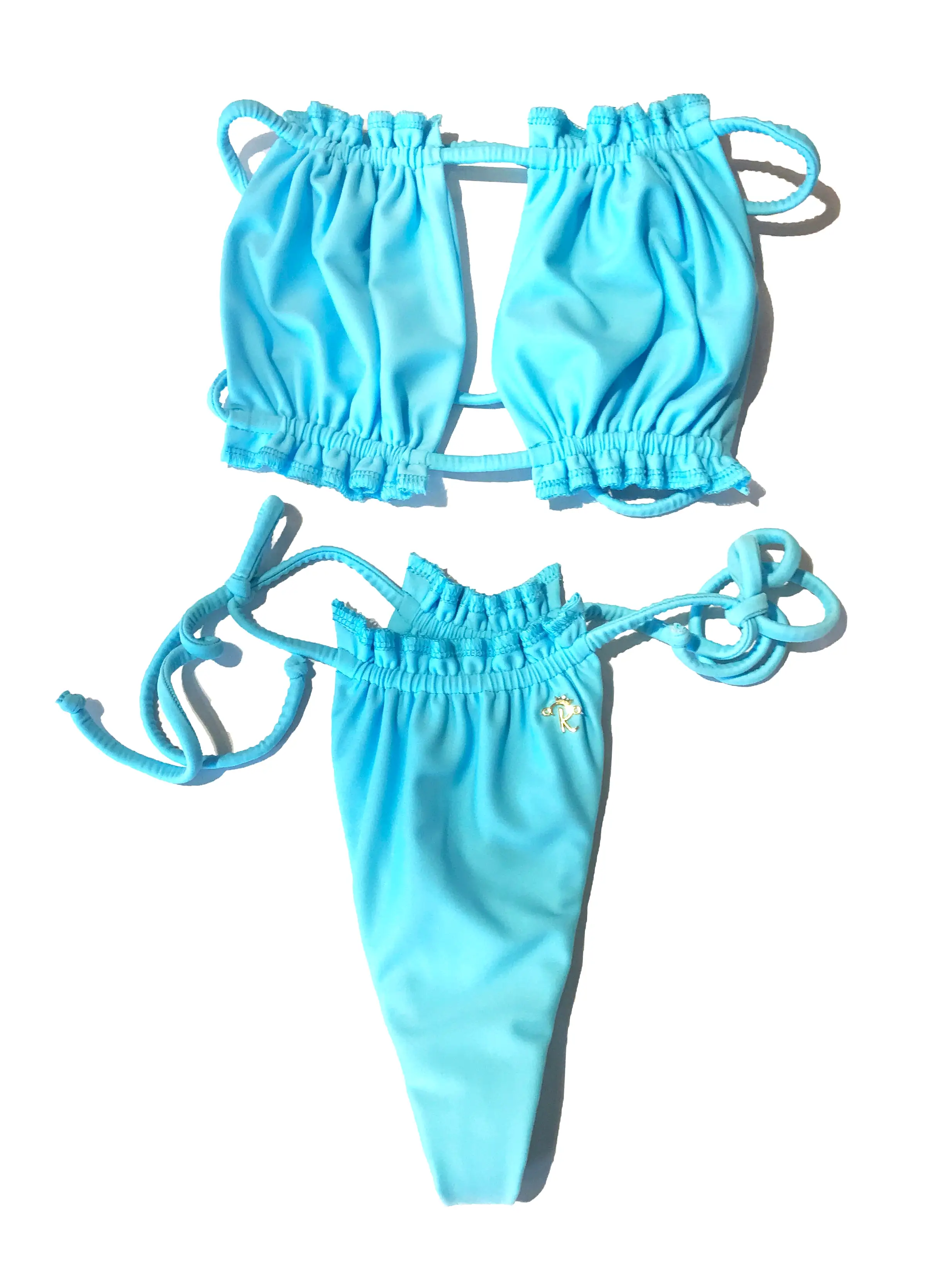 Candy Bandeau Top & Thong Bottom Baby Blue