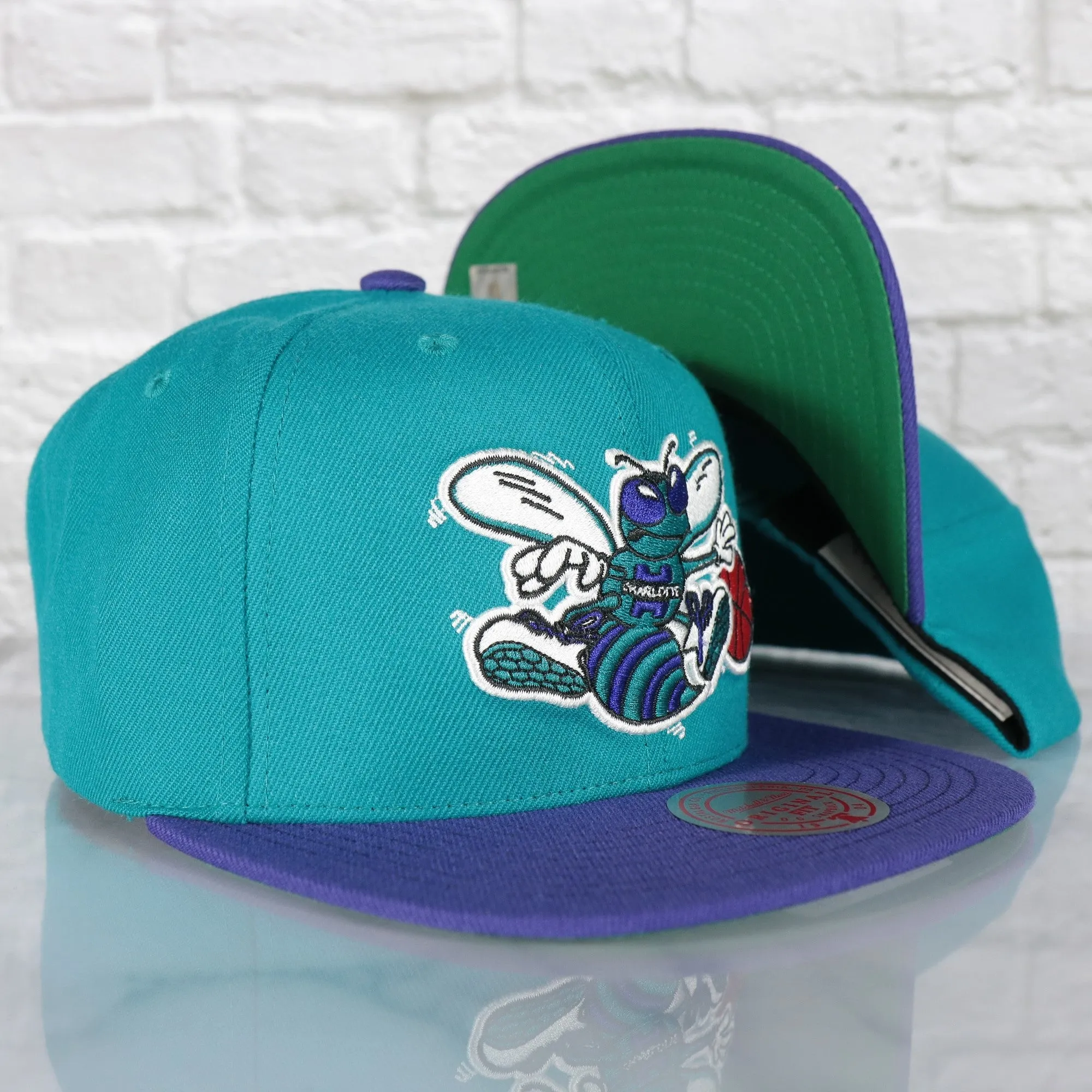 Charlotte Hornets NBA Team 2 Tone 2.0 Green bottom | Teal/Purple Snapback Hat